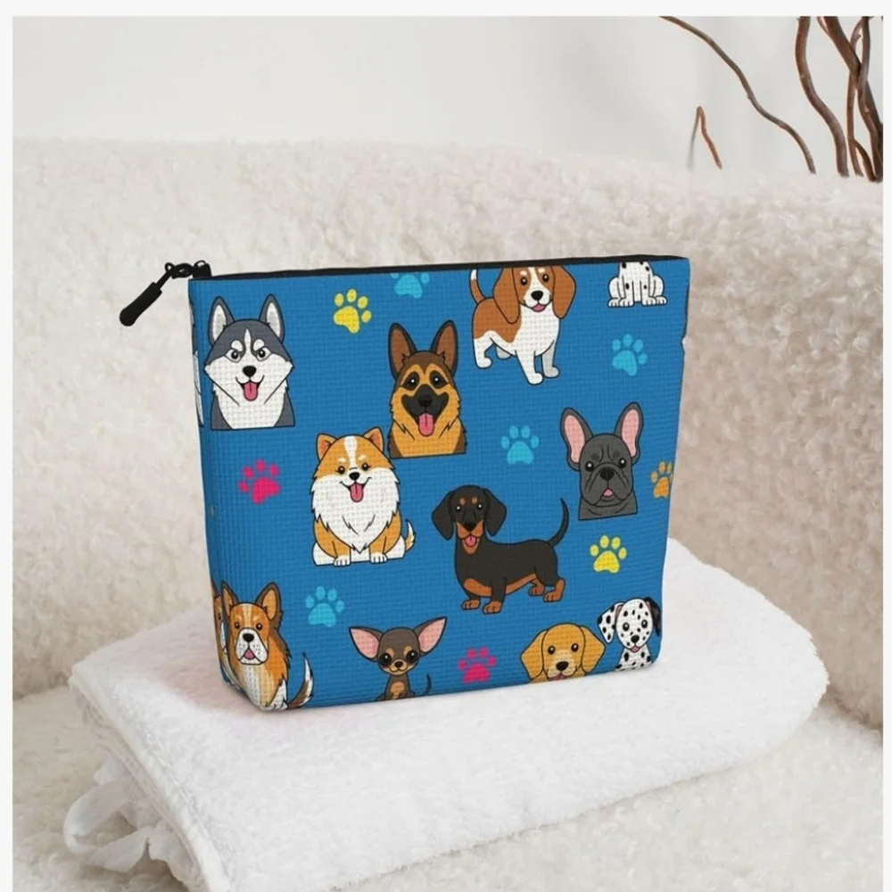 Travel Toiletry Bag for Boys - Cute Blue Puppy